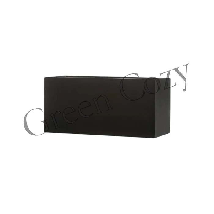 Кашпо TREEZ Effectory Black Stone Низкий прямоугольник Антрацит - 22 см