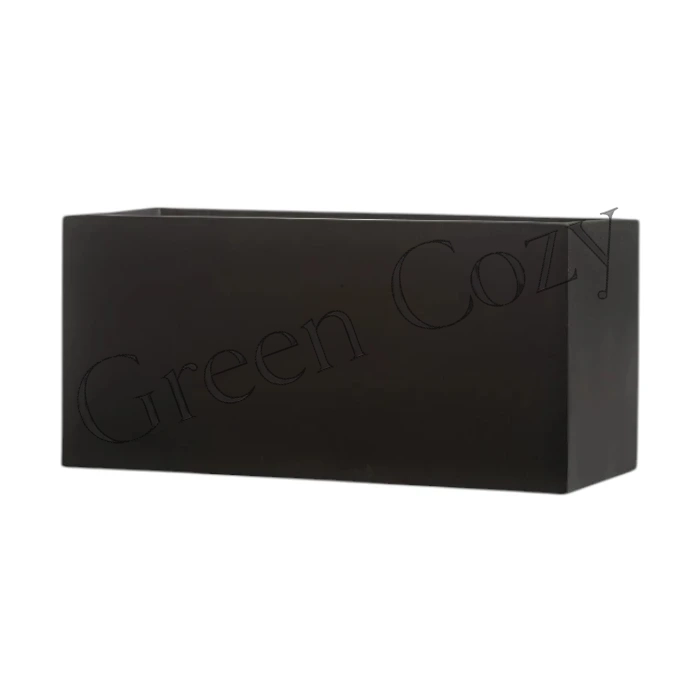Кашпо TREEZ Effectory Black Stone Низкий прямоугольник Антрацит - 45 см