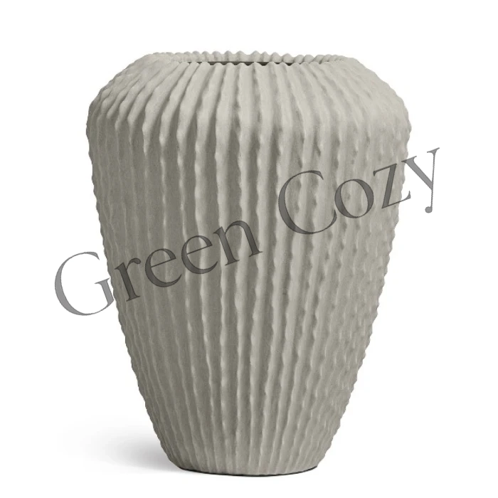 Кашпо TREEZ Effectory Moho Высокий Design-конус Белый песок - 85 см - Ø 66 см