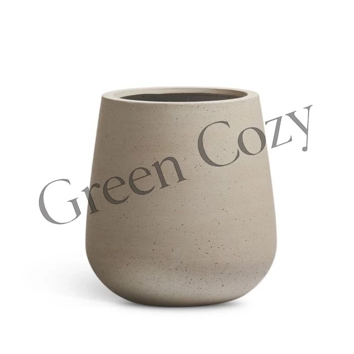 Кашпо TREEZ ERGO Fine Rock Design-чаша Белый песок - 46 см - Ø 43 см