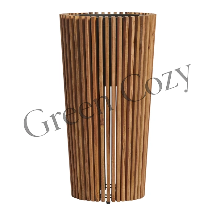 Кашпо TREEZ Effectory Timberline Высокий конус Темное дерево - 80 см - Ø 43 см