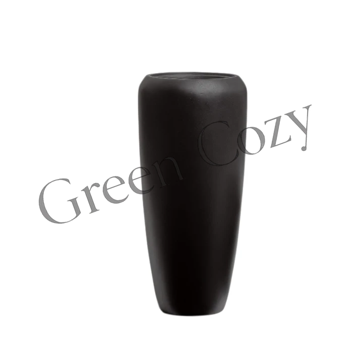 Кашпо TREEZ Effectory Black Stone Высокий конус Design Антрацит - 75 см - Ø 34 см