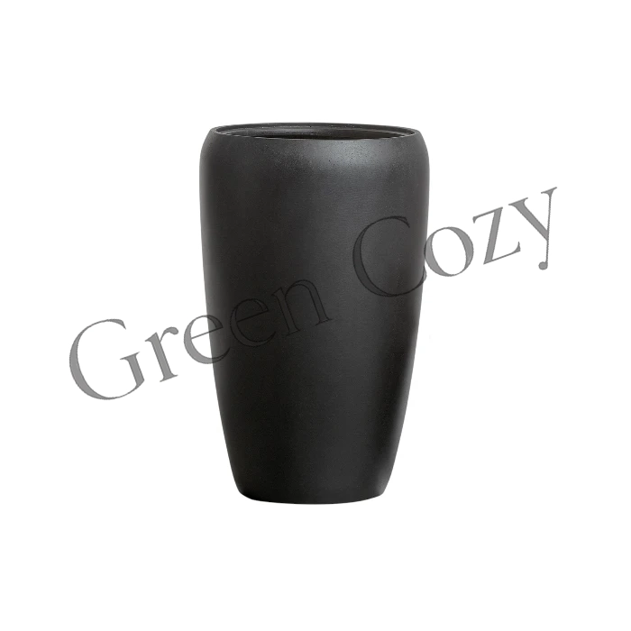 Кашпо TREEZ Effectory Black Stone Высокий округлый конус Антрацит - 51 см - Ø 32 см