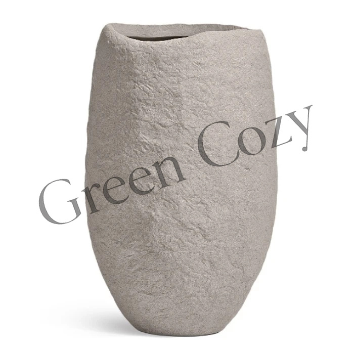 Кашпо TREEZ Effectory Organic Высокая чаша Белый песок - 58 см - Ø 39 см