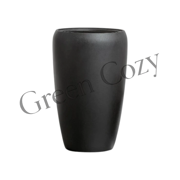 Кашпо TREEZ Effectory Black Stone Высокий округлый конус Антрацит - 68 см - Ø 43 см