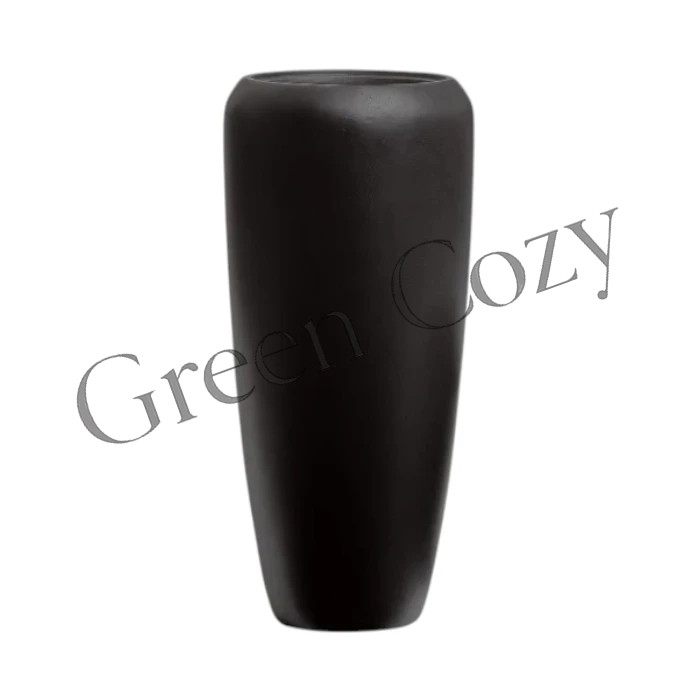 Кашпо TREEZ Effectory Black Stone Высокий конус Design Антрацит - 97 см - Ø 34 см