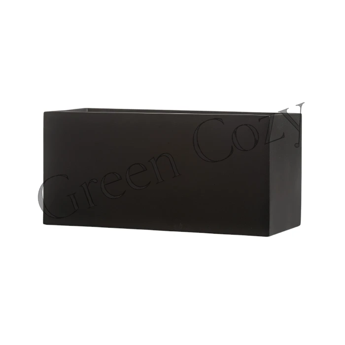 Кашпо TREEZ Effectory Black Stone Низкий прямоугольник Антрацит - 37 см