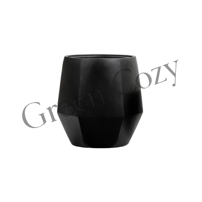 Кашпо TREEZ Effectory Crystal Многогранник Антрацит - 61 см - Ø 59x53 см