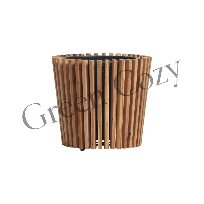 Кашпо TREEZ Effectory Timberline Конус Темное дерево - 34 см - Ø 37 см