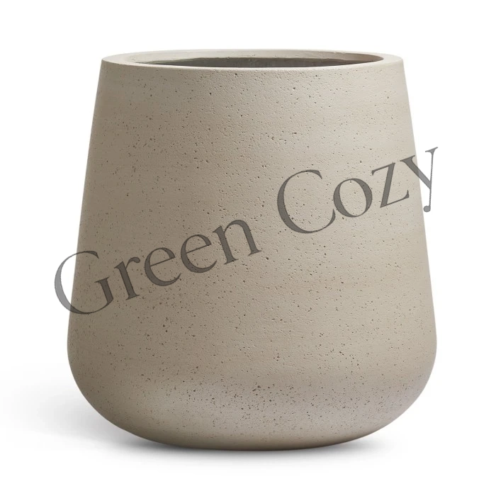 Кашпо TREEZ ERGO Fine Rock Design-чаша Белый песок - 67 см - Ø 66 см