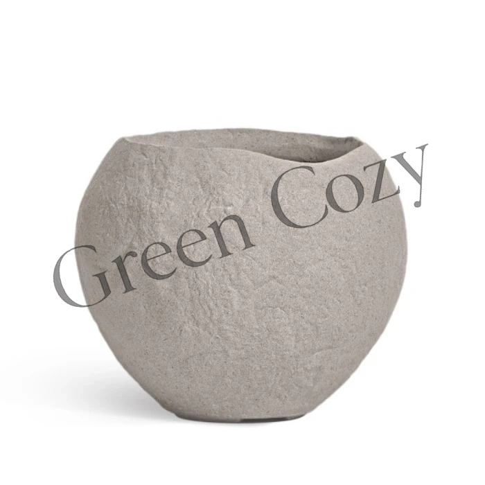 Кашпо TREEZ Effectory Organic Сфера Белый песок - 33 см - Ø 39 см