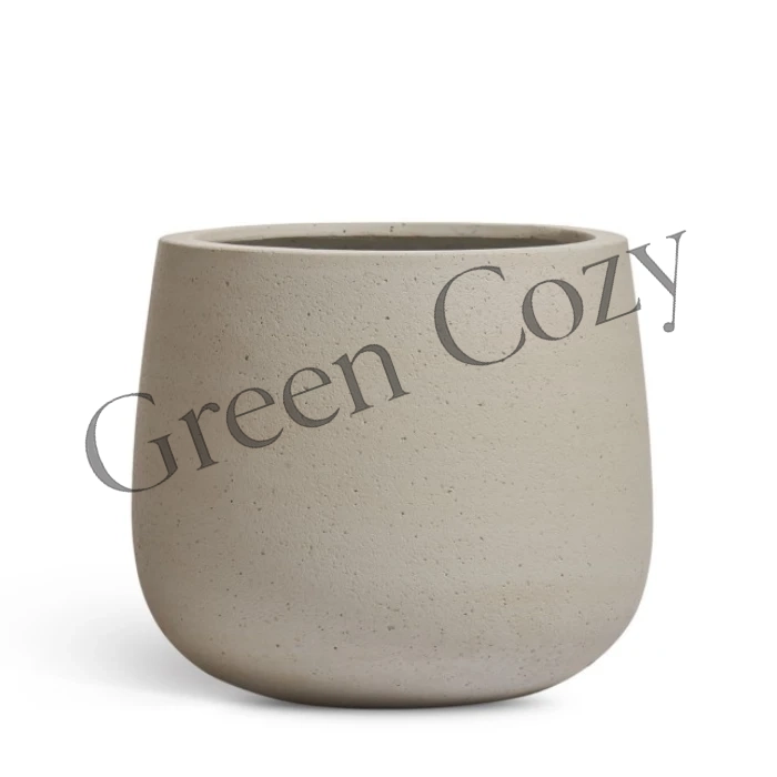 Кашпо TREEZ ERGO Fine Rock Design-чаша Classic Белый песок - 36 см - Ø 40 см