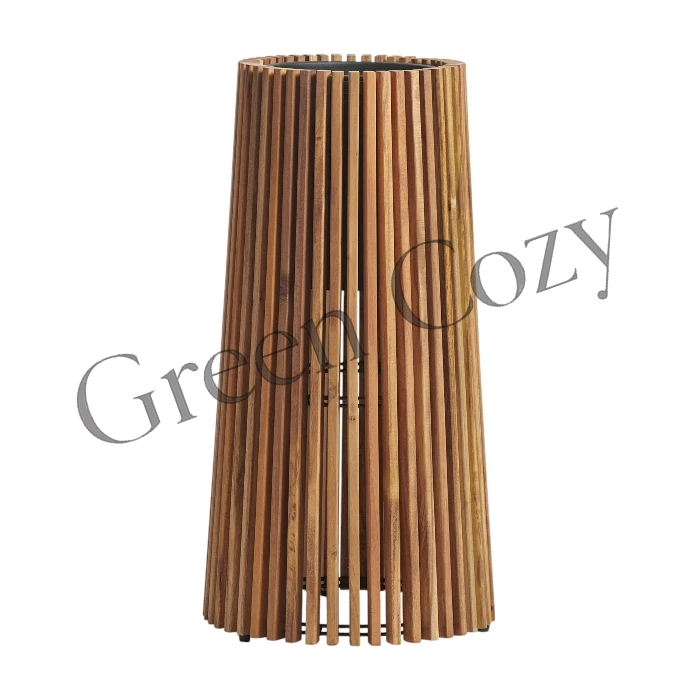 Кашпо TREEZ Effectory Timberline Высокий перевернутый конус Темное дерево - 80 см - Ø 33 см