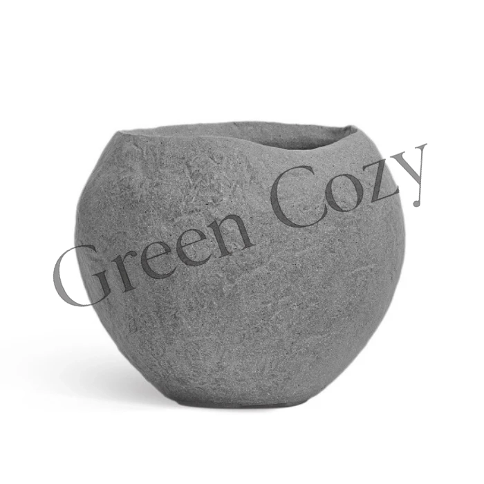Кашпо TREEZ Effectory Organic Сфера Серый ледник - 33 см - Ø 39 см