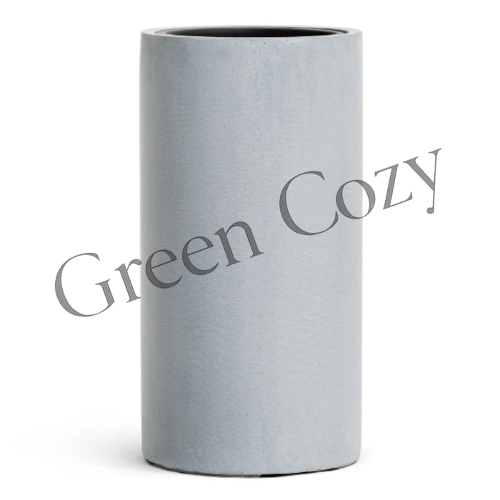 Кашпо TREEZ Effectory Beton Высокий цилиндр Серый ледник - 60 см, Ø 31 см